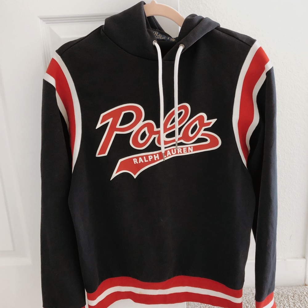 Vintage Style Ralph Lauren Navy + Red Polo Hoodie